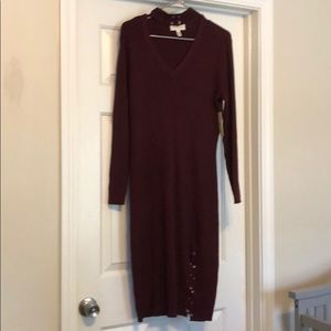 Burgundy sweater dress